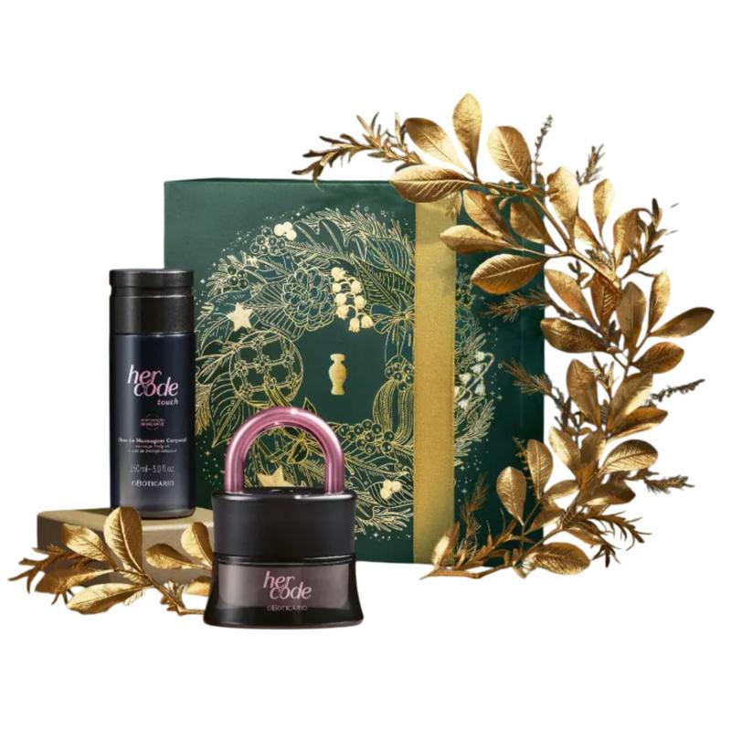 Kit Presente Her Code Touch De Parfum Óleo Corporal 2 Itens Sacola